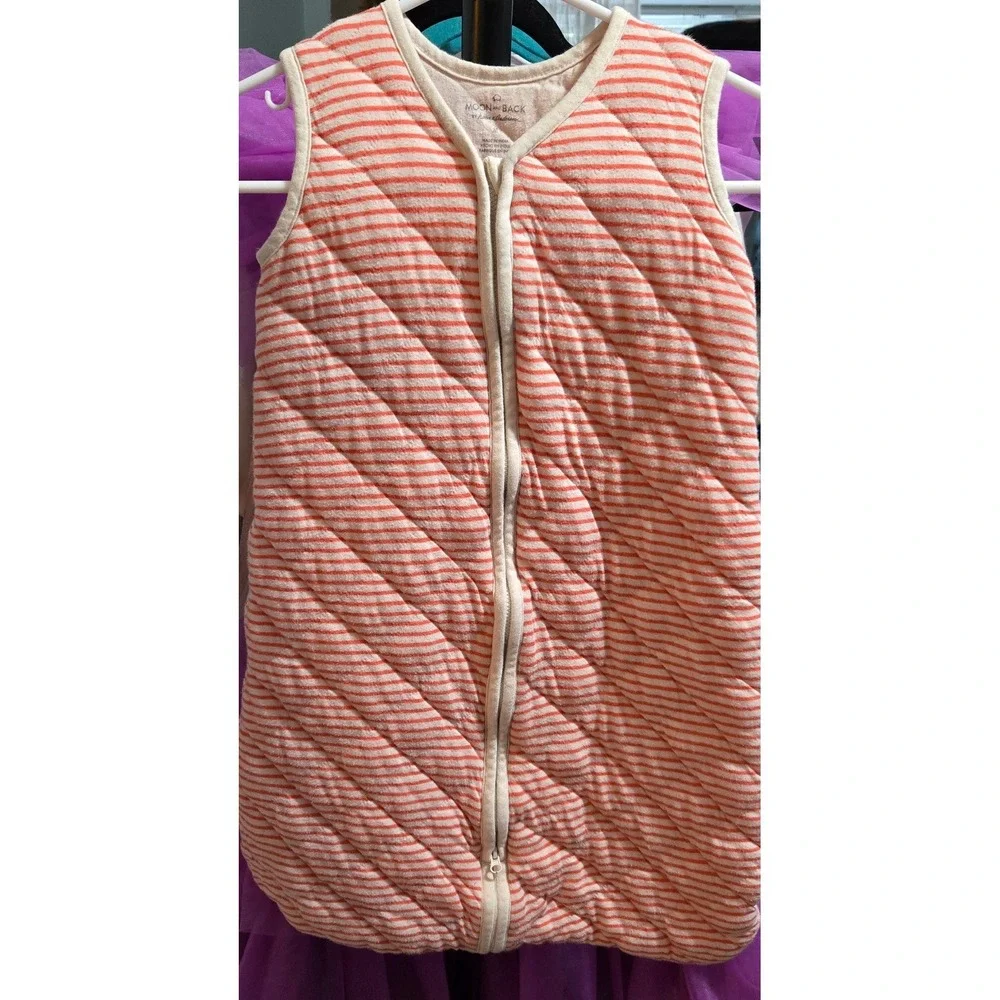 Moon and Back by Hanna Andersson Quilted Sleep Sack Orange‎ Stripe Medium
